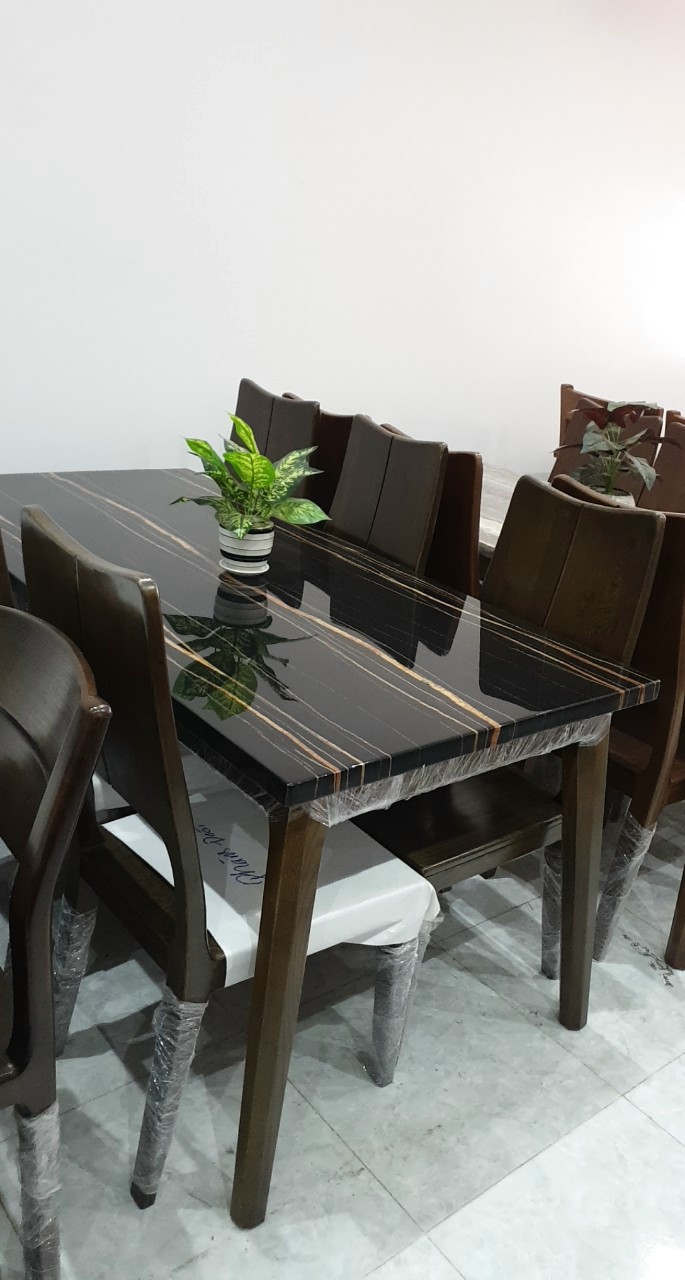 bộ bàn ăn vuông 6 ghế gỗ sang trọng